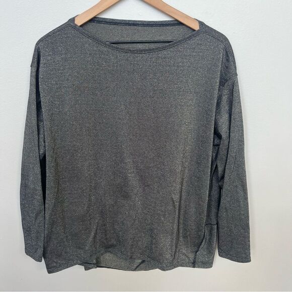 Lululemon Special Edition Back In Action Long Sleeve Shirt Black Spark Metallic - Picture 4 of 11